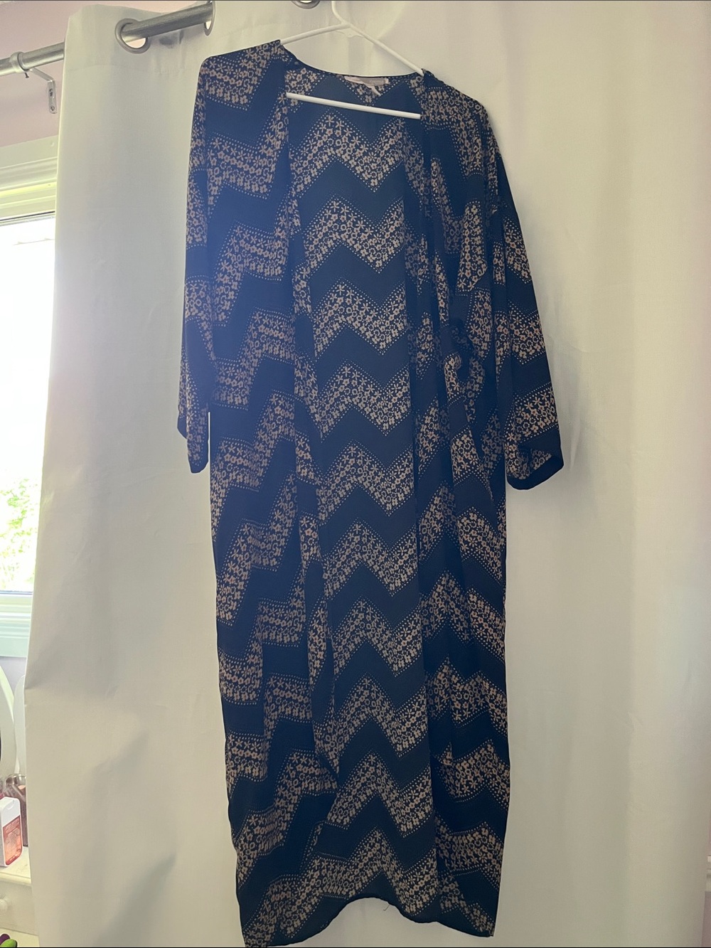 Black Chevron Print kimono Cardigan - Lightweight Layer